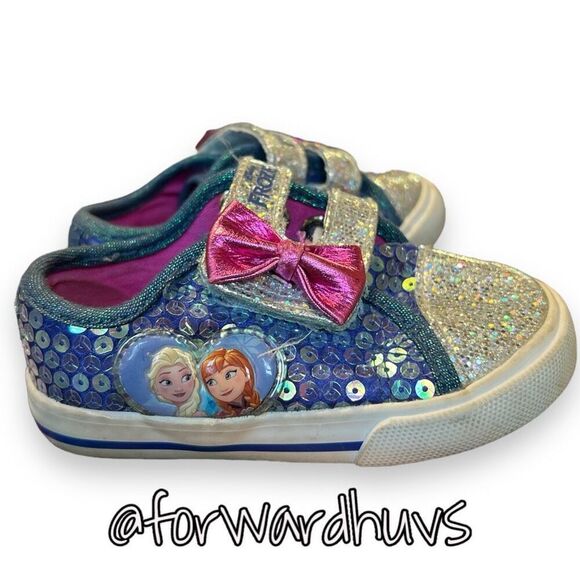 Disney Frozen Elsa and Anna Sequin Sneakers - Toddler Size 6 - Picture 6 of 10
